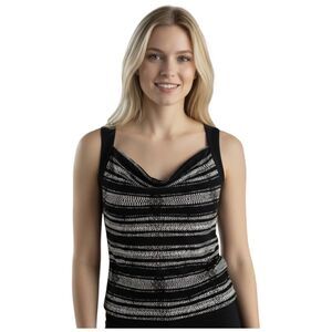 Armani Exchange Tank Top Womens Medium Animal Print Cowl Neck Stretch Shirt Top